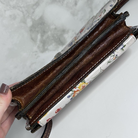 Patricia‎ Nash Floral Leather Crossbody Bag Suede Multiple Compartments - Picture 12 of 12